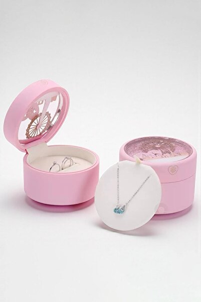 TAKIŞTIR Pink Color Touch Lighted Jewelry Organizer