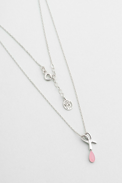 So CHIC... Kalsedon Işığı 18 Ayar Beyaz Altın Kaplama 42 Cm Gümüş Kolye