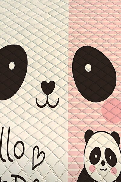 Else Dekor Cute Panda Patterned Double Pique Set Bedspread