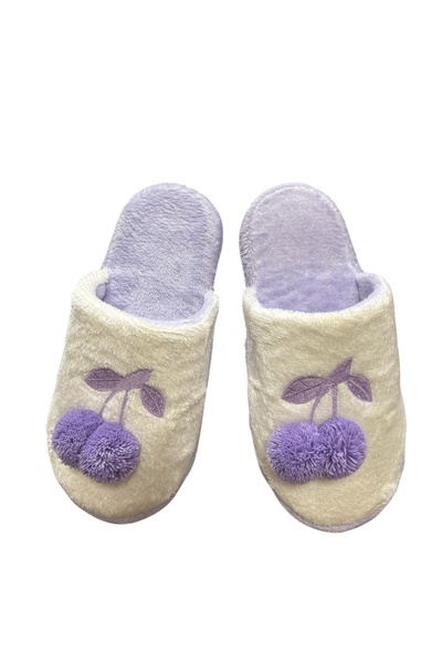 Moda Devrin Lila Kiraz Winter Women's Slippers
