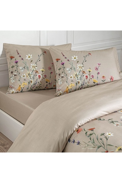 Taç Lunel Ranforce Çift Kişilik Nevresim Takımı Bej