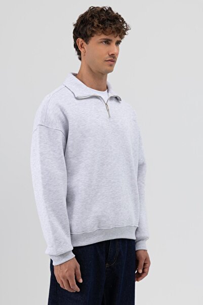 VAMOSCLO oversized Φούτερ με φερμουάρ ψηλός λαιμός Karmelanj