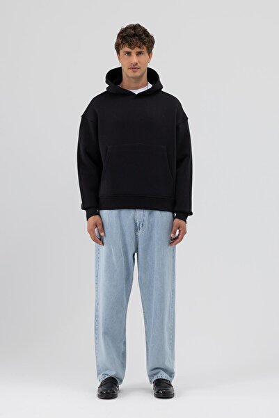 VAMOSCLO Basic με κουκούλα Boxy Fit Φούτερ Μαύρο