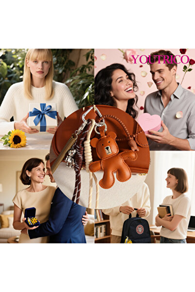 Youtrico Handmade Brown Articulated Alloy Bear Pendant ，Bag Strap Accessory，keychain