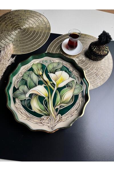 Eyfe Home Lüks Akrilik Yuvarlak Tepsi 38cm