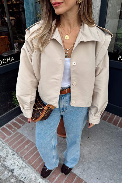 Sue Store Μπουφάν με επένδυση με λεπτομέρεια από πέτρα σε χρώμα πέτρας