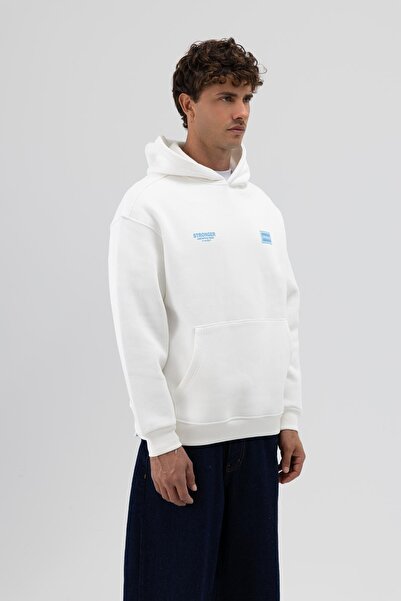 VAMOSCLO Оверсайз-светр з принтом на спині, екрю