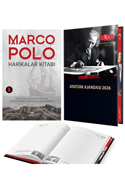 Halk Kitabevi Μάρκο Πόλο και Ατατούρκ 2026 Ατζέντα με σκληρό εξώφυλλο