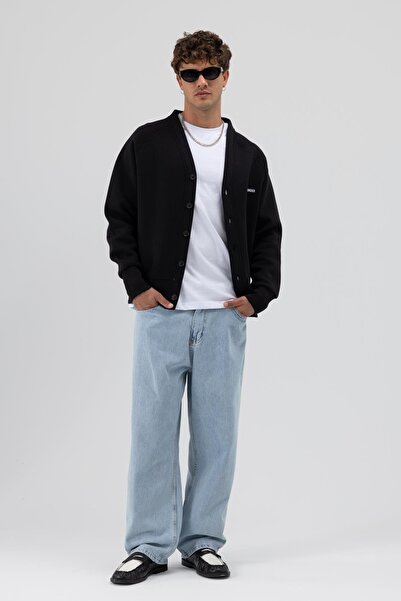 VAMOSCLO Φούτερ με κουμπιά oversize μαύρο