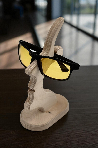 MONTETOYS Wooden Decorative Glasses Stand Desktop Eyeglasses Holder