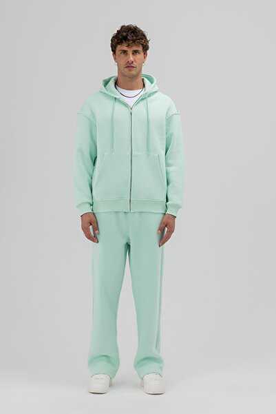 VAMOSCLO Βασικό φούτερ με φερμουάρ oversized με κουκούλα Mint