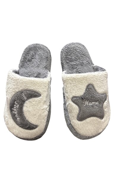 Moda Devrin Gray Crescent Star Winter Women's Slippers