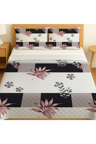 3D ELSE HALI Geometric Floral Pattern Double Pique Set Bedspread