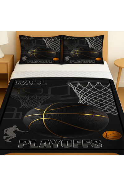 Else Dekor Basketball Patterned Double Pique Set Bedspread