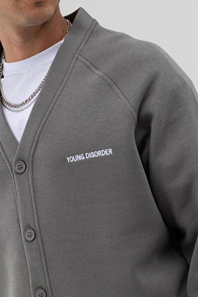 VAMOSCLO Φούτερ με oversized κουμπιά καπνιστό