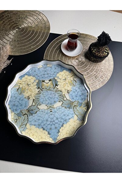 Eyfe Home Lüks Akrilik Yuvarlak Tepsi 38cm