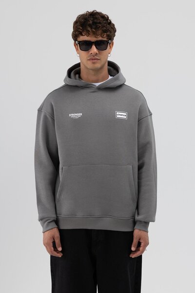 VAMOSCLO Oversize Back Printed Sweatshirt Smoked