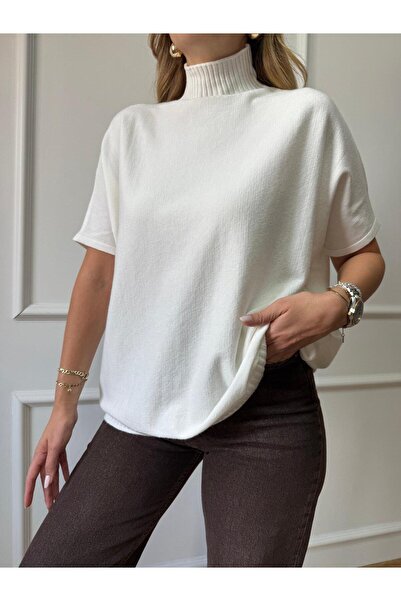 Size Özgü Ecru Poncho Knitwear