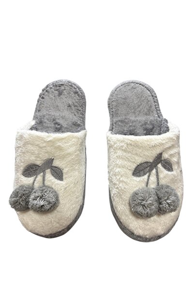 Moda Devrin Gray Cherry Winter Women's Slippers