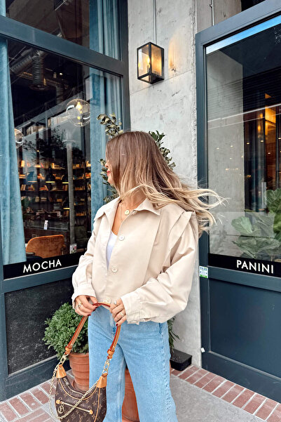 Sue Store Μπουφάν με επένδυση με λεπτομέρεια από πέτρα σε χρώμα πέτρας