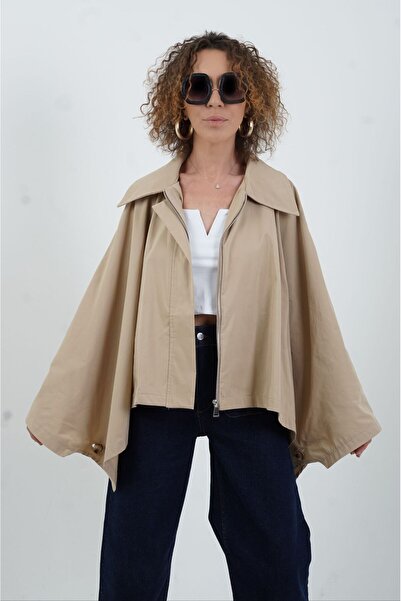 Zelish My Sister Bej Pelerin Trench