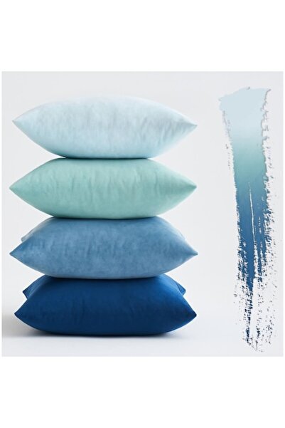 BONTEC Set 2 Pillow Covers, 40 x 40 cm, Blue - CN