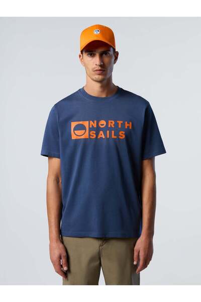 North Sails Bisiklet Yaka Baskılı Pamuk Tişört