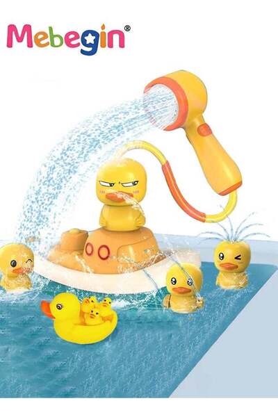MEBEGIN 8 Pieces Kids Cute Duck Bath Shower Head Toys Set