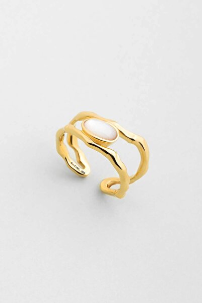 So CHIC... Masalı 18 Ayar Sarı Altın Kaplama Ayarlanabilir Gümüş Yüzük