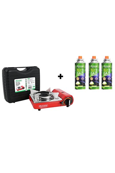 Orcamp Tekli Mini Portatif Ocak Kırmızı+3 Adet Kartuş KTS-227