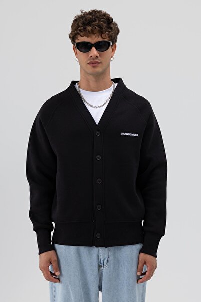 VAMOSCLO Φούτερ με κουμπιά oversize μαύρο