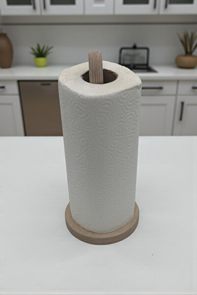 MONTETOYS Wooden Paper Towel Holder, Roll Towel Stand