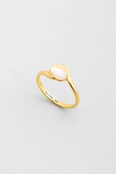 So CHIC... Damla 18 Ayar Sarı Altın Kaplama Gümüş Yüzük