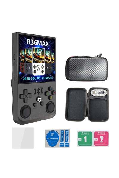 B NEW جهاز ألعاب فيديو محمول R36MAX بشاشة IPS عالية الدقة مقاس 4 بوصات، يدعم ...
