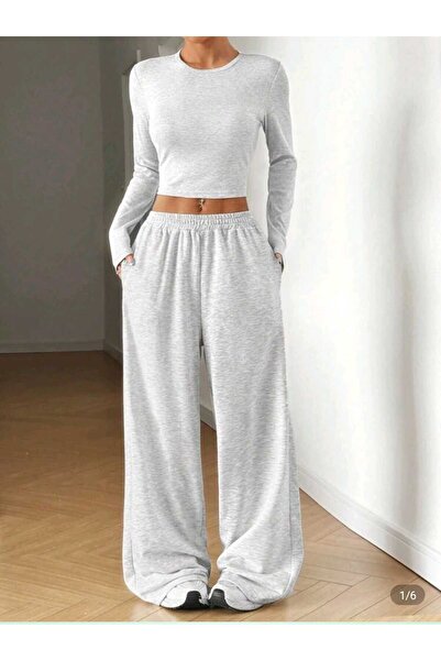 modlux Summer Women's Gray Baggy Plus Size Sportswear Quality Loose Fit Flexi...