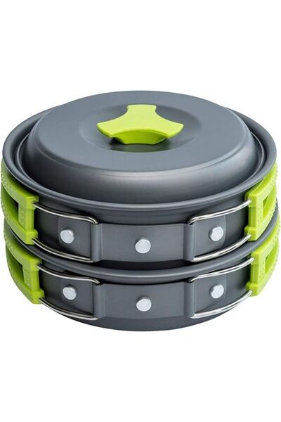 Arabest Camping Cooking Set - Camping Pans and Pots Set for Travel Backpacking Portable, for Food & Kitchen