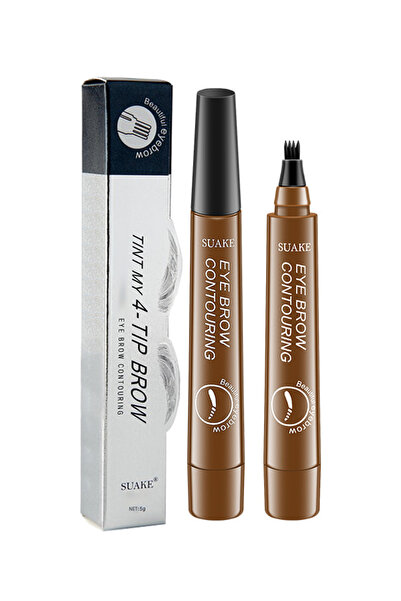SUAKE قلم حواجب سائل بطرف شوكة دقيقة، قلم حواجب مايكرو بليد بأربعة رؤوس للنساء