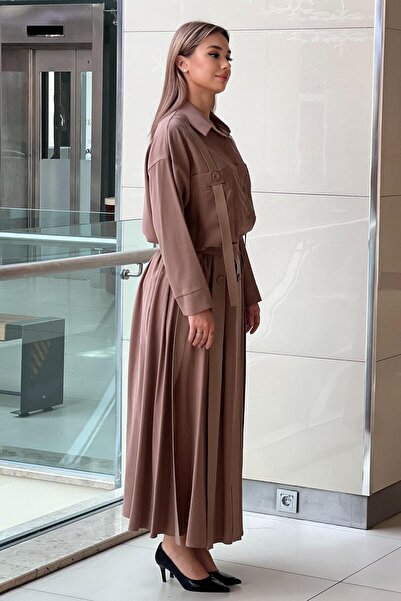 Ceremony Tunic with Leather Strap Detail on the Shoulder