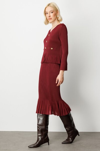 Ekol Fusta Midi cu pliuri la tiv