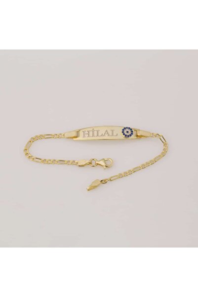EskiJewelry Gümüş Nazar Boncuklu Bebek Künyesi