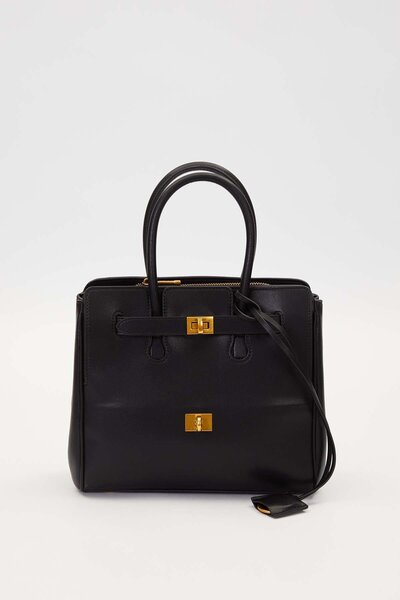 Levidor Siyah Aksesuar Detaylı Orta Boy El Çantası