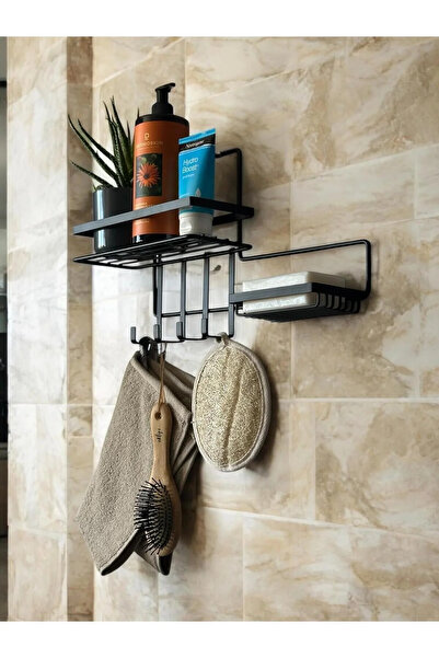 Wirewel Yapışkanlı Banyo Düzenleyici, Sabunluk Hazneli Duşakabin Şampuanlık O...