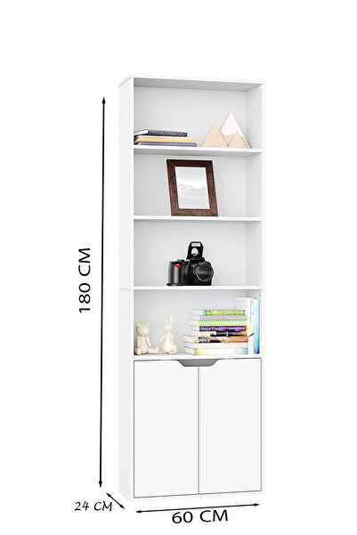 Modern home 6-Shelf Bookcase – Storage & Display Unit for Offices and Homes