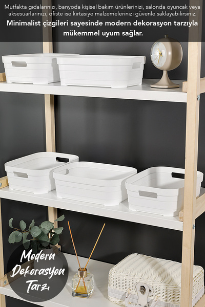 Meleni Home 1 Piece Decorative Pyramid Storage Box - Closet Organizer Organizer Box 2.8 Liters White