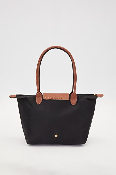 Levidor Siyah Deri Kapaklı Uzun Askılı Omuz Çantası