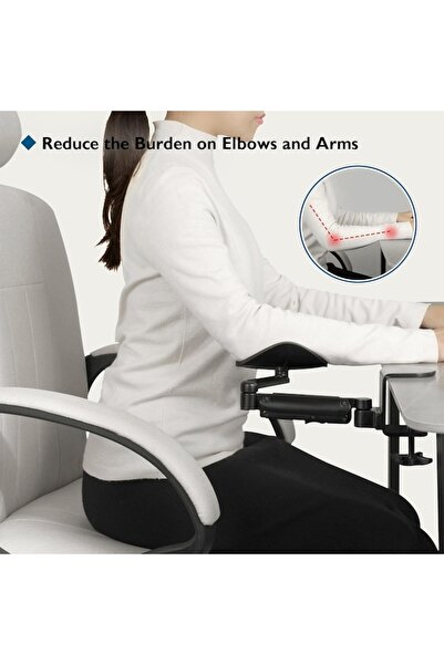 BONTEC Suport ergonomic pentru brațe, cotieră reglabilă, negru - CN