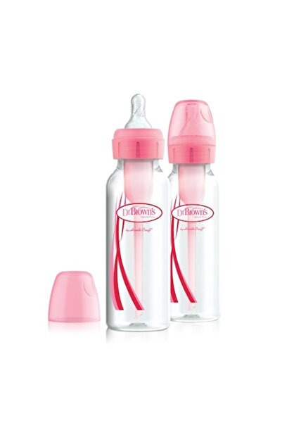 dr browns Set 2 biberone Dr. Brown's SB82305, cu dispozitive anticolici, Options Plus, 0-3 luni, 250 ml, Roz