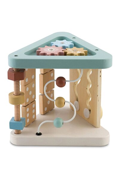 NUKIDO Cub interactiv bebe , triunghi, sprijina invatare, numarare, forme si culori, panouri cu imagini ...