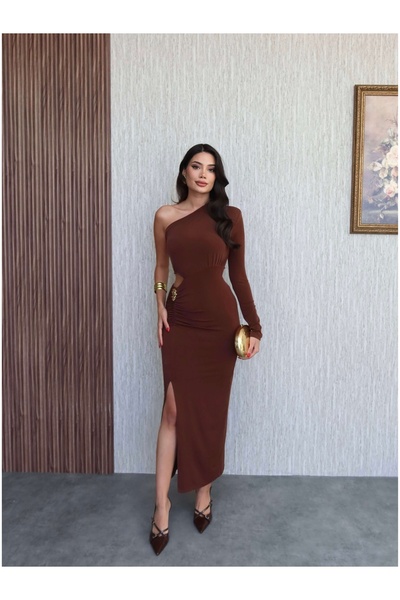 ESRAHELVACI Bel Aksesuar Tek Kol Elbise