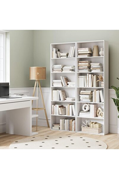 Modern home Modern Black bookcase with 6 shelves for storage
